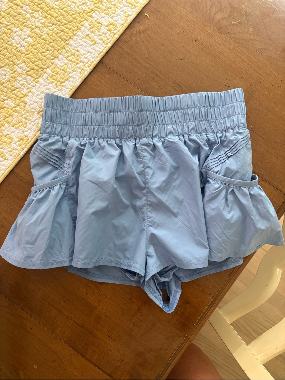 FP Movement by Free People Light Blue Ruffle Athletic Shorts
